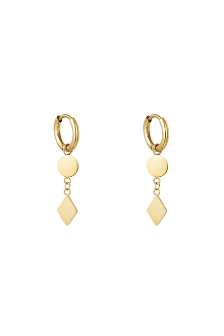 Küpe Geometrisi Gold Stainless Steel 2