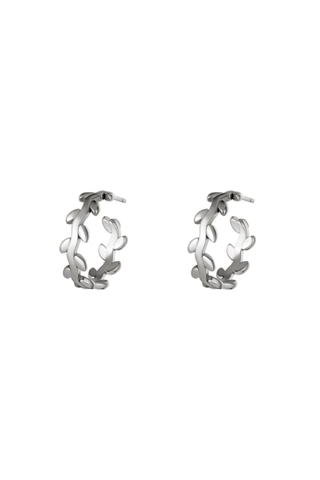 Pendientes de acero inoxidable corona de laurel Plata 2