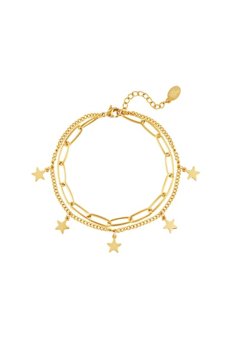 Bracelet Chain Star Gold Color Stainless Steel 2