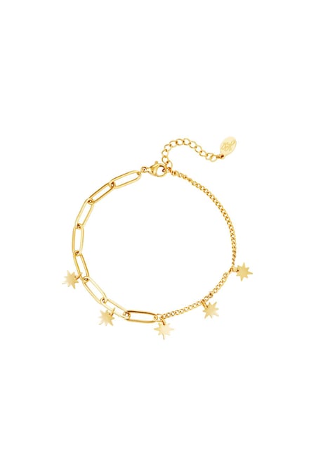 stainless steel bracelet with star charms  2