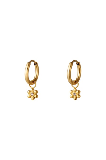 Kleine Reifen mit Blume Goldfarbe Edelstahl 2