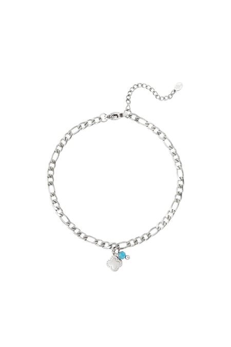 Pulsera de acero inoxidable con piedra Plata 2