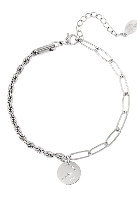 Bracelet zodiac sign Taurus Silver Color Stainless Steel