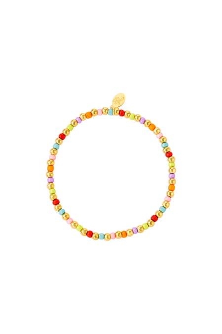 Bracelet colored and golden beads Multi Stainless Steel 2