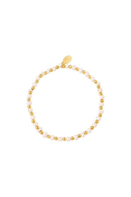 Bracelet pearls Gold Color Stainless Steel 2