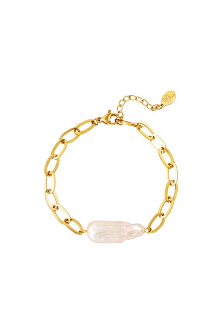 stainless steel bracelet with big pearl  2