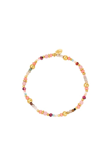 Beaded bracelet Pink Natural stones 2
