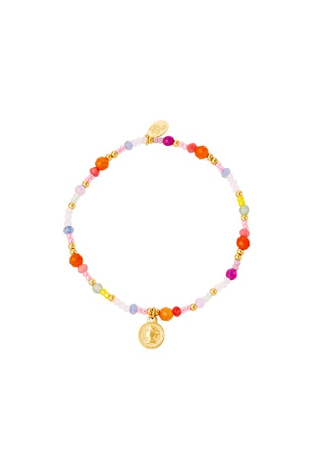 Moneta braccialetto di perline colorate Multi Natural stones 2