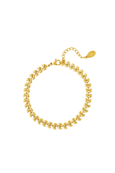 Feuilles de bracelet Couleur or Acier inoxydable 2