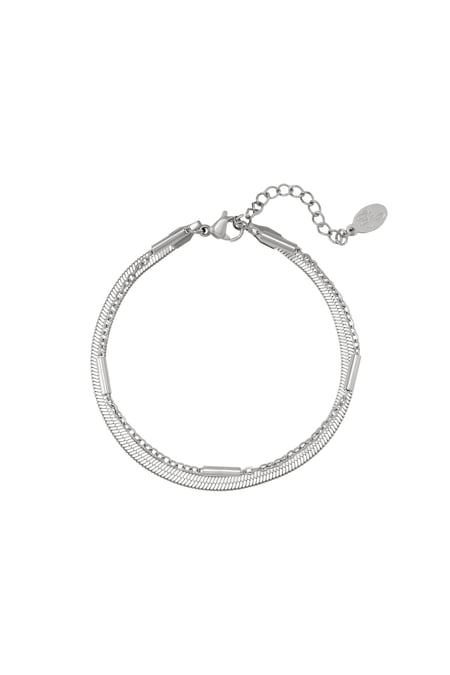 Bracciale In Acciaio Inossidabile A Doppia Catena Silver Color Stainless Steel 2