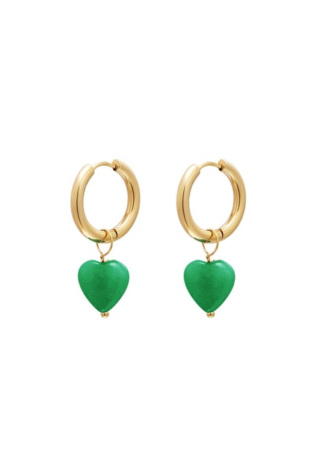 Heart earrings - #summergirls collection Green Stainless Steel 2