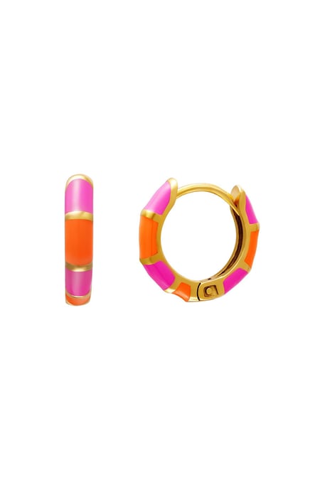 Blocage des couleurs des boucles d'oreilles en acier inoxydable Rosé 2