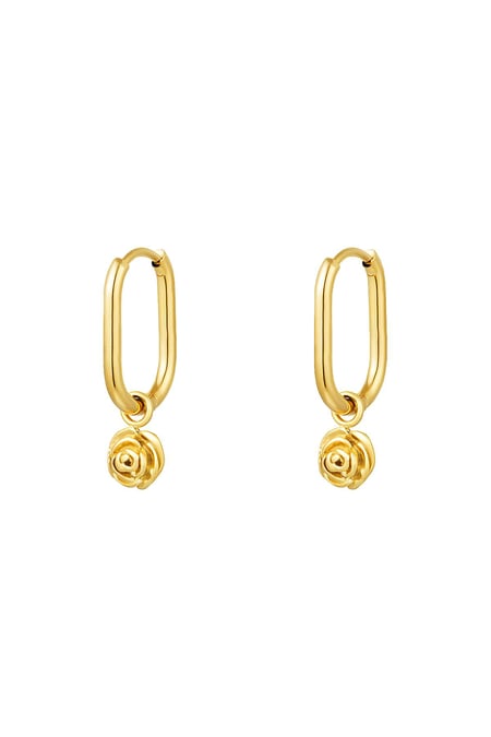 rose earrings Gold Color Stainless Steel 2