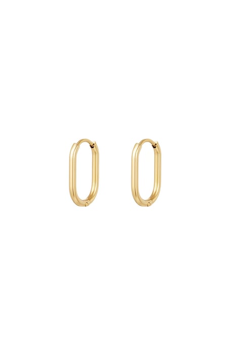 Oval hoops Gold Color Stainless Steel 2