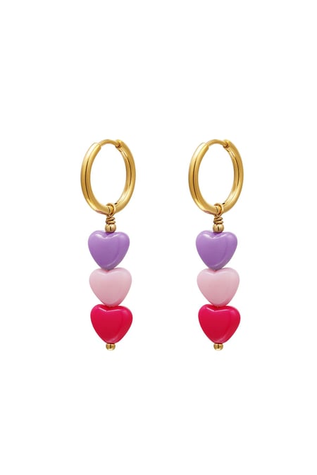 Colourful hearts earrings - #summergirls collection Rose Stainless Steel 2