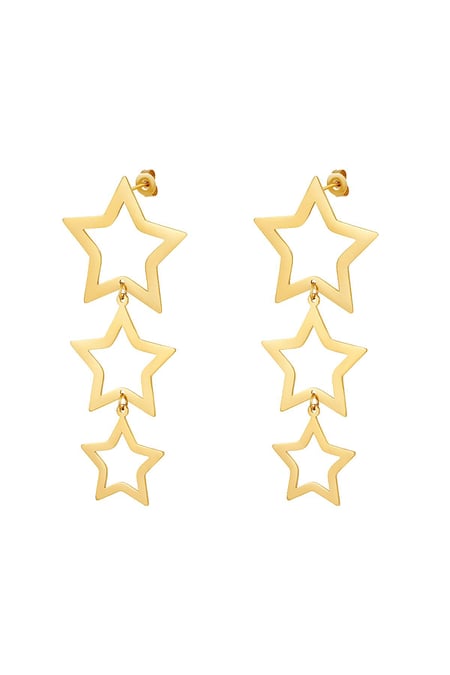 Stars earrings Gold Color Stainless Steel 2