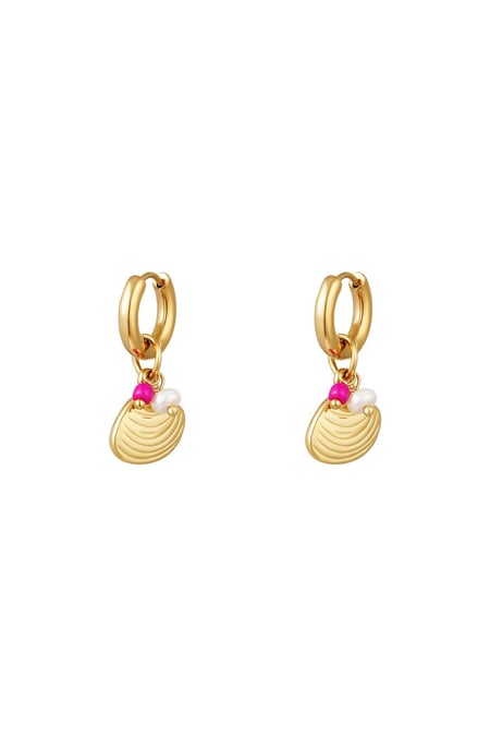 Sea shell earrings - Beach collection Gold Color Stainless Steel 2