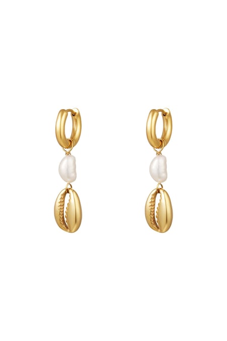 Pendientes de perlas - Colección playa Color dorado Acero inoxidable 2