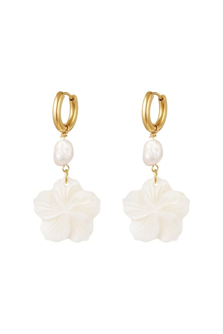 Flower earrings - Beach collection Gold Color Stainless Steel 2