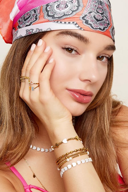 Heart bracelet - Beach collection White Gold Color Sea Shells