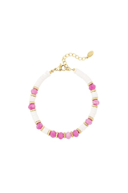 Beaded bracelet - Beach collection Fuchsia Stone 2