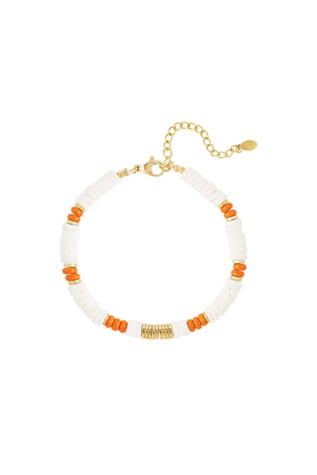 Stone bead bracelet - Beach collection Orange 2