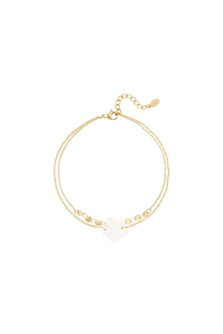 Bracelet fleur - Collection plage Couleur or Acier inoxydable 2