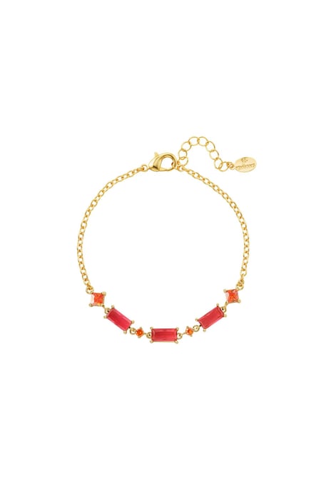 Bracelet colored stones - Sparkle collection Orange & Gold color Copper 2