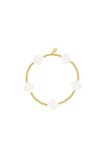 Pulsera tréboles de concha Color dorado Acero inoxidable 2