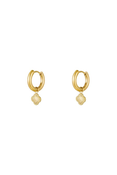Boucles d'oreilles trèfle avec motif Acier inoxydable 2