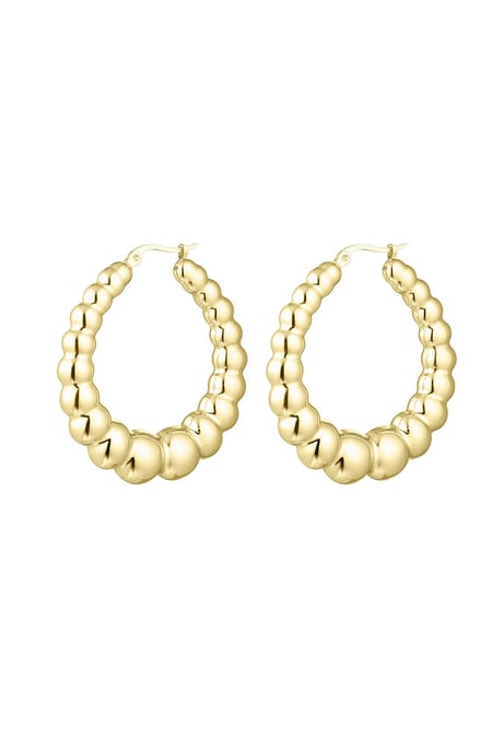 Oorbellen bubbel klein Goud kleur Stainless Steel 2