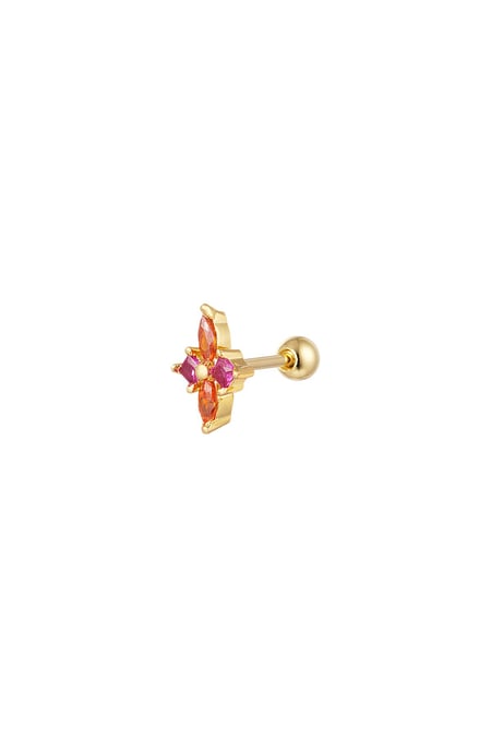 Piercing small flower - Sparkle collection Orange & Gold Color Copper 2