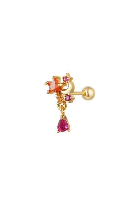 Piercing moon and star - Sparkle collection Fuchsia Copper 2