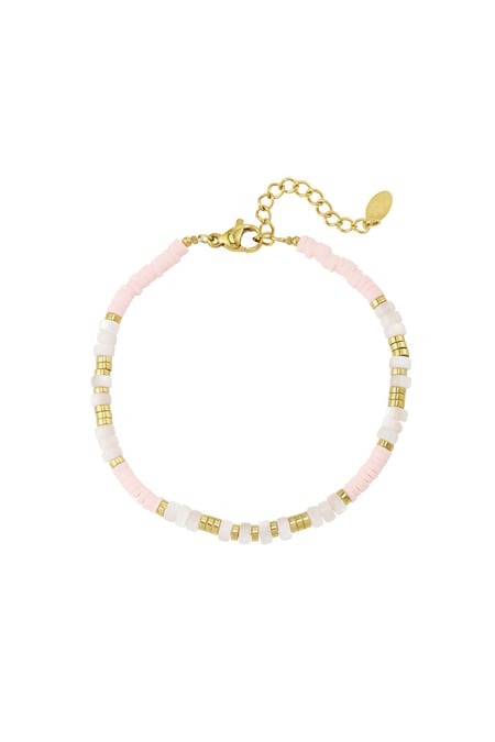 Bracelet narrow beads Pale Pink Hematite 2