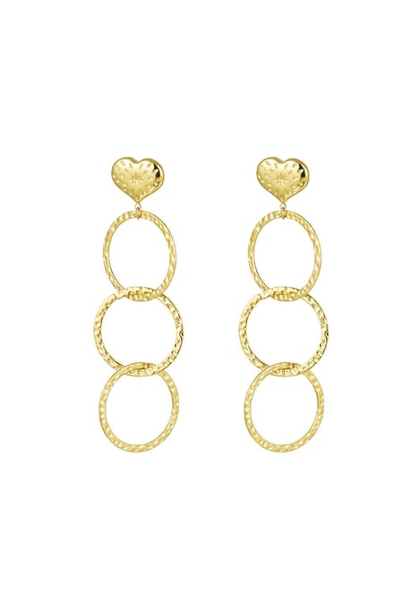 Statement earrings three circles Gold Color Stainless Steel 2