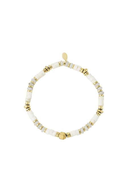 bracelet cheerful beads - natural stones collection white  2