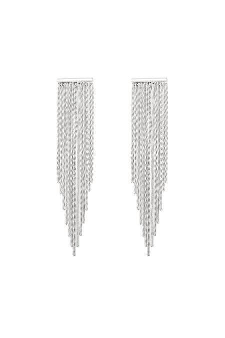 Statement earrings point Silver Color Stainless Steel 2