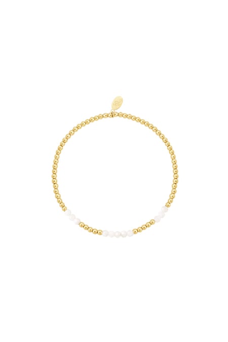 beaded bracelet combined - natural stones collection white 