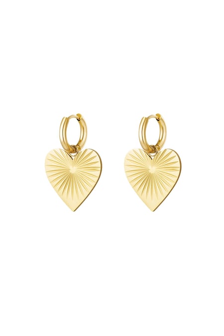 Pendientes con corazón Color dorado Acero inoxidable 2