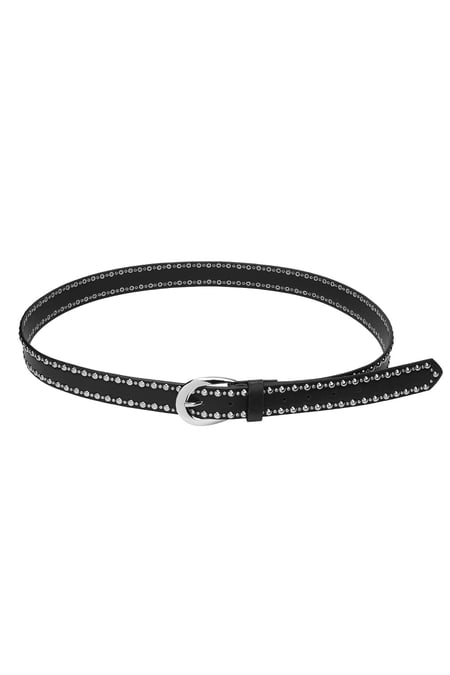 Cinturón Fabulous Stud Negro & Plata Poliuretano 2