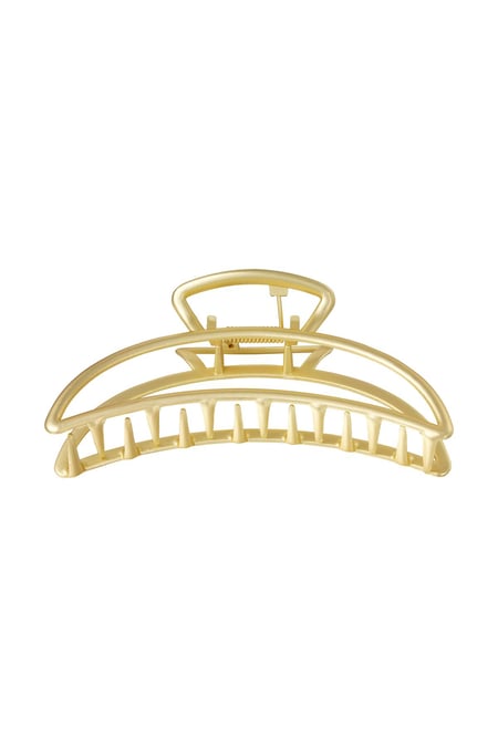 Large metal hair clip in gold color in the shape of a crescent moon Vintage gold 2