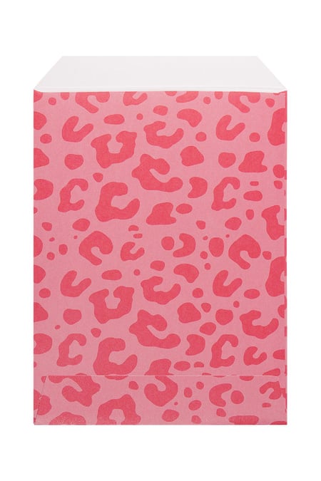 Sac en papier imprimé léopard petit Fuchsia