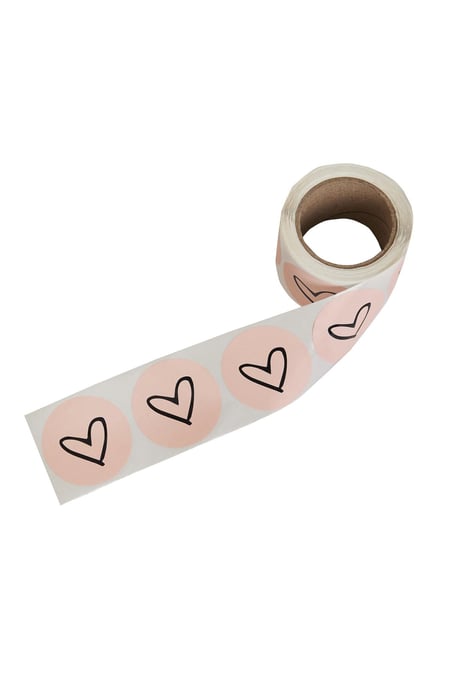 Stickers Heart Beige Paper