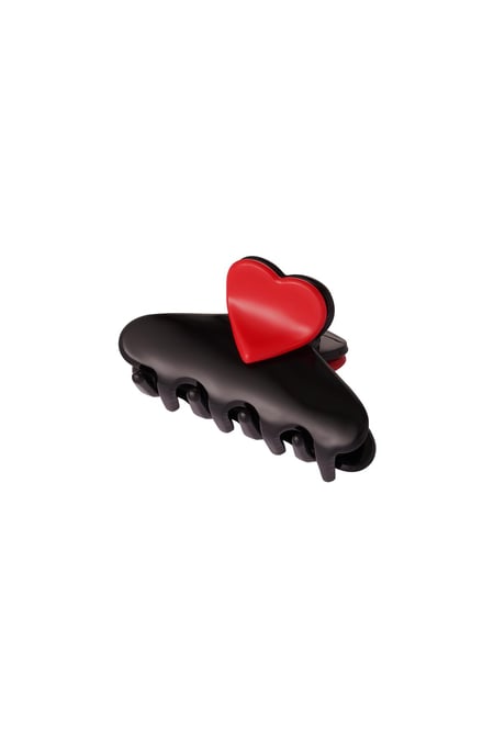 Hair clip Heart Black Sheet Material 2