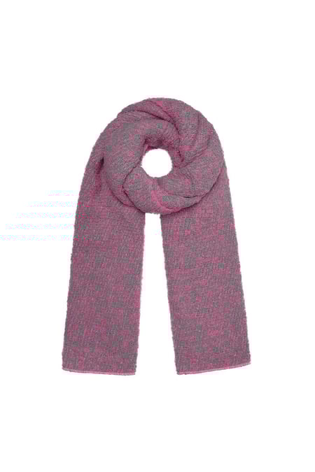 Sjaal met reliëf stof roze/grijs Polyester 2
