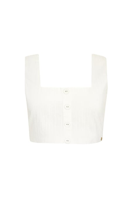 Crop top detalle nudo - blanco S 2