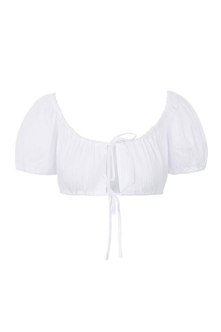 Crop top noué Blanc S 2