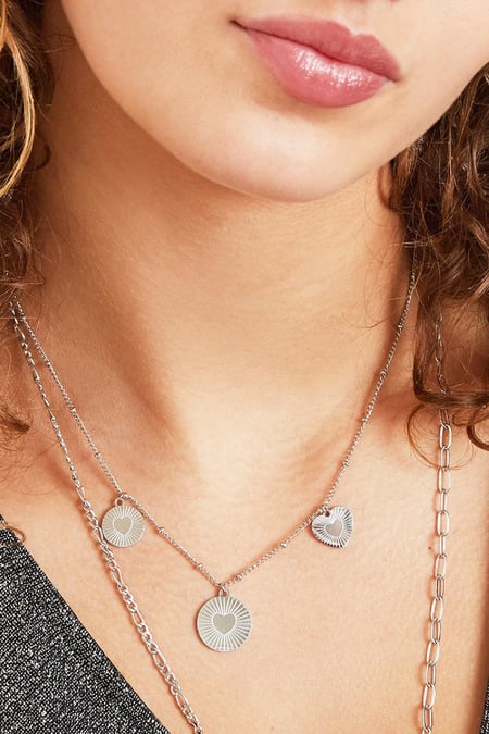 Necklace Locked in Love Gold Color Stainless Steel