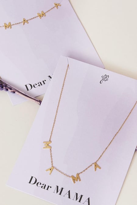 Necklace  Dear Mama Gold Color Stainless Steel