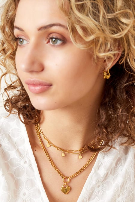 Necklace Chain My Heart Silver Color Stainless Steel